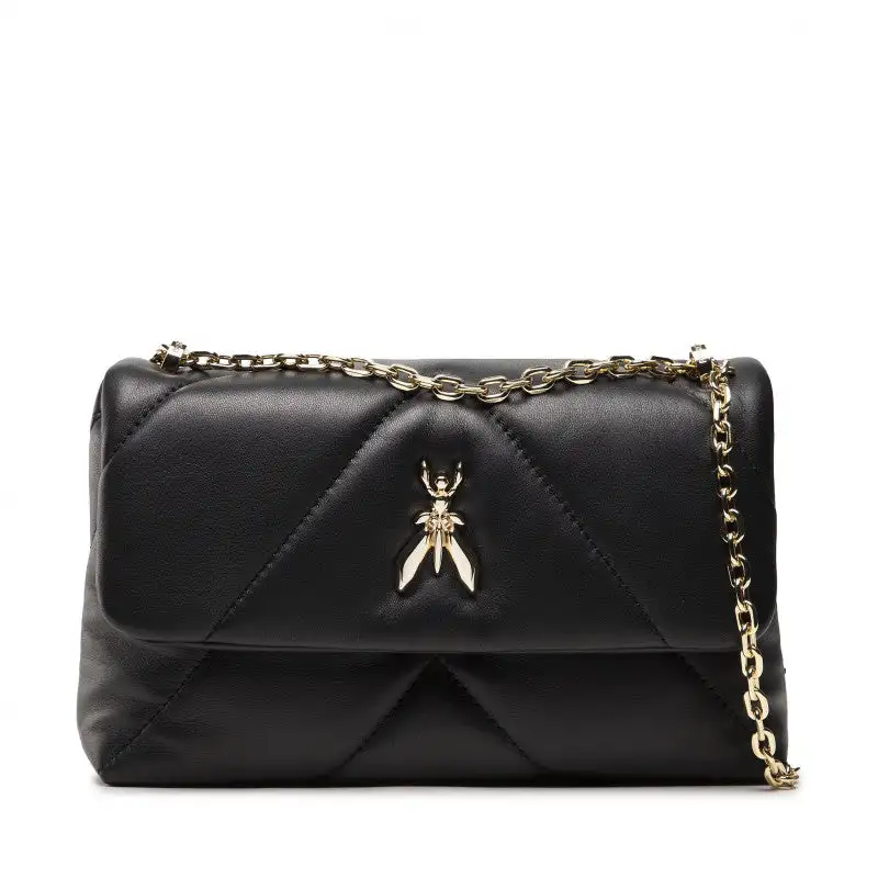Patrizia Pepe Borsa Pochette con Tracolla a Catenella in Pelle Nero Donna