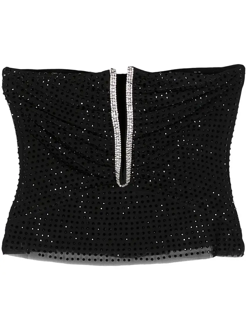 Black Jersey Rhinestone Top 71214384