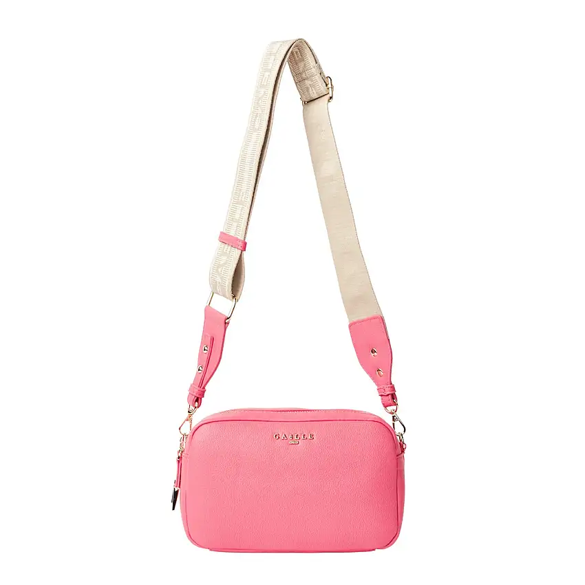 Gaelle Borsa Ecopelle Nero Donna CAMERA BAG con TRACOLLA JACQUARD Fucsia