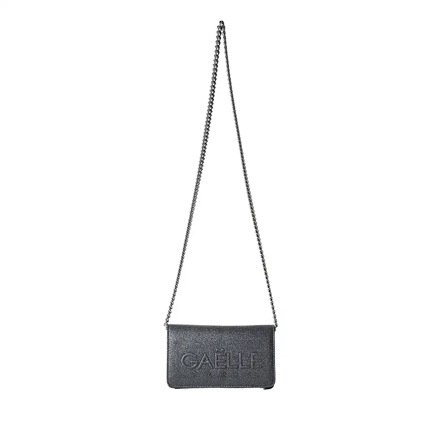 Gaelle Borsetta donna borsa tracolla duffle bauletto nero glitter
