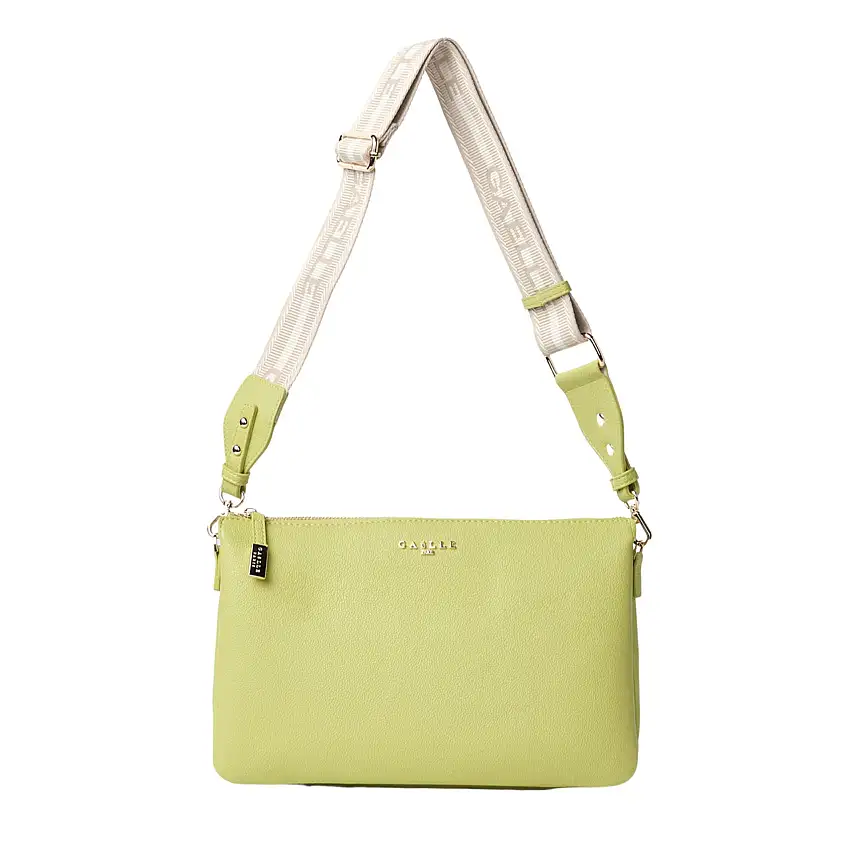 Gaelle Borsa tracolla logata shoulder bag verde lime Ecopelle Donna