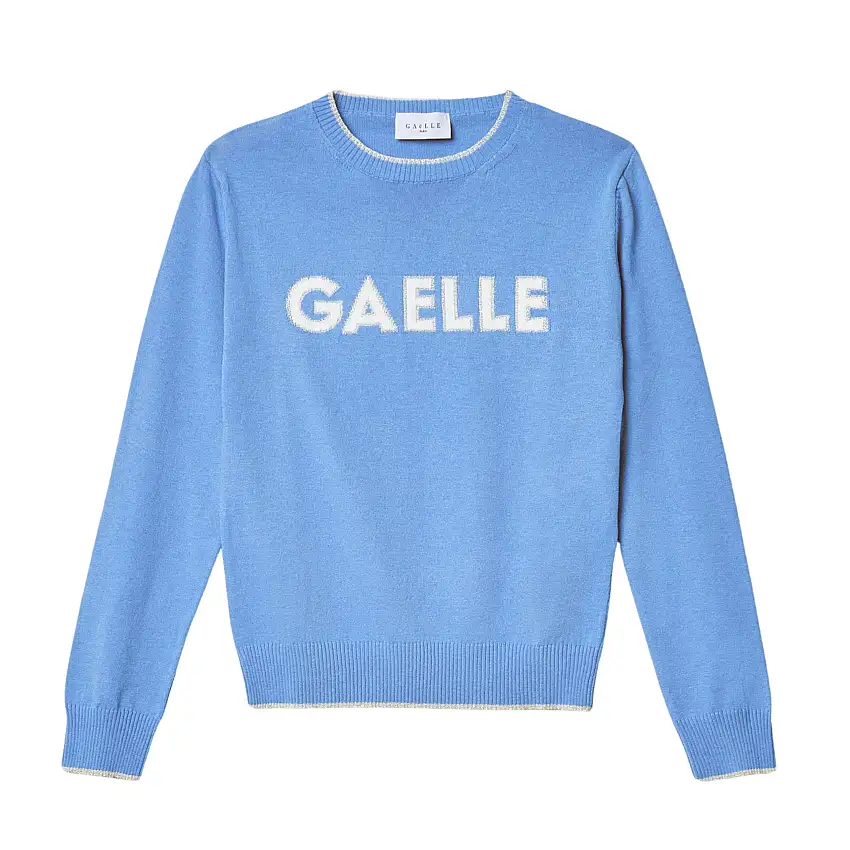 Gaelle Maglia Pullover Logo lurex donna Azzurro
