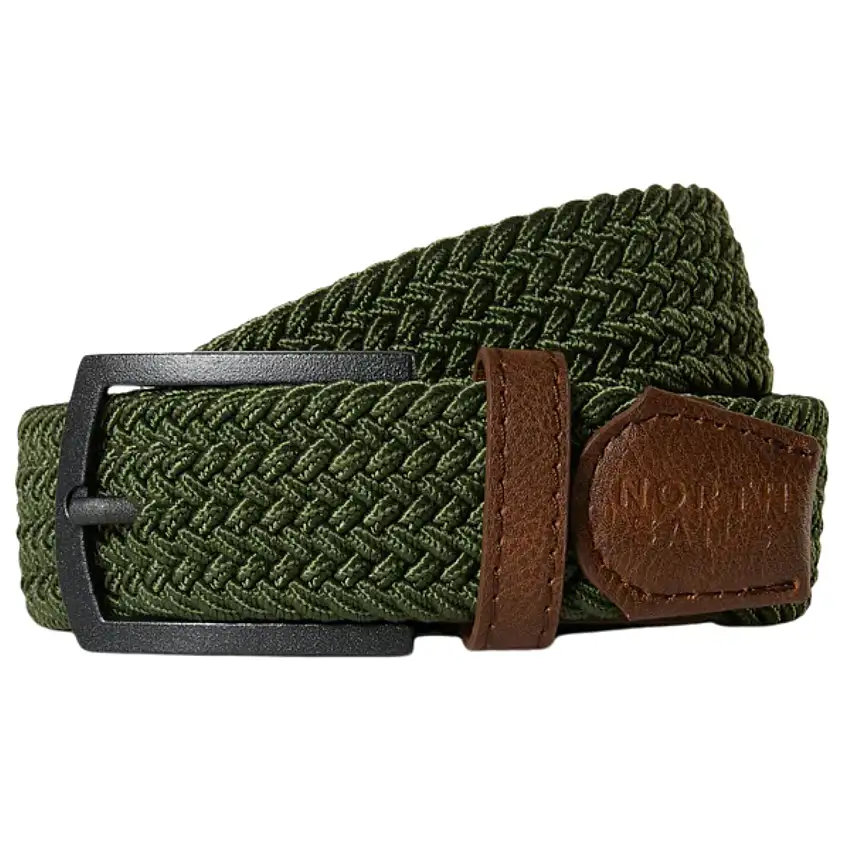 North Sails cintura belt stretch intrecciato logo verde scuro