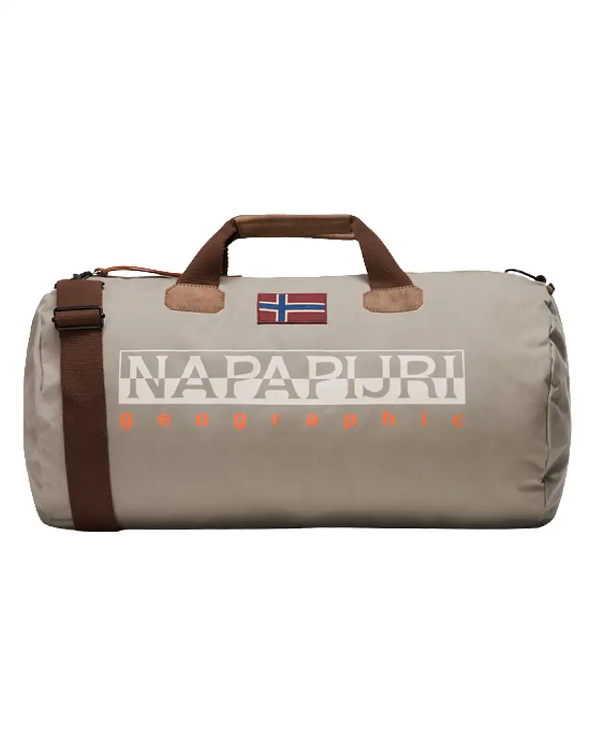 Napapijri Borsa da Viaggio con Tracolla Bering 3 in Cotone Cerato Marrone Roccia Unisex