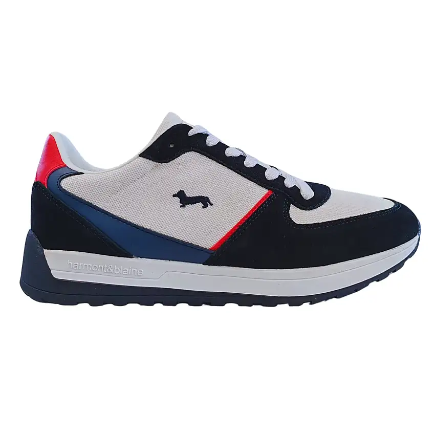 Harmont & Blaine Sneakers Pelle con Logo Bassotto Blu bianco