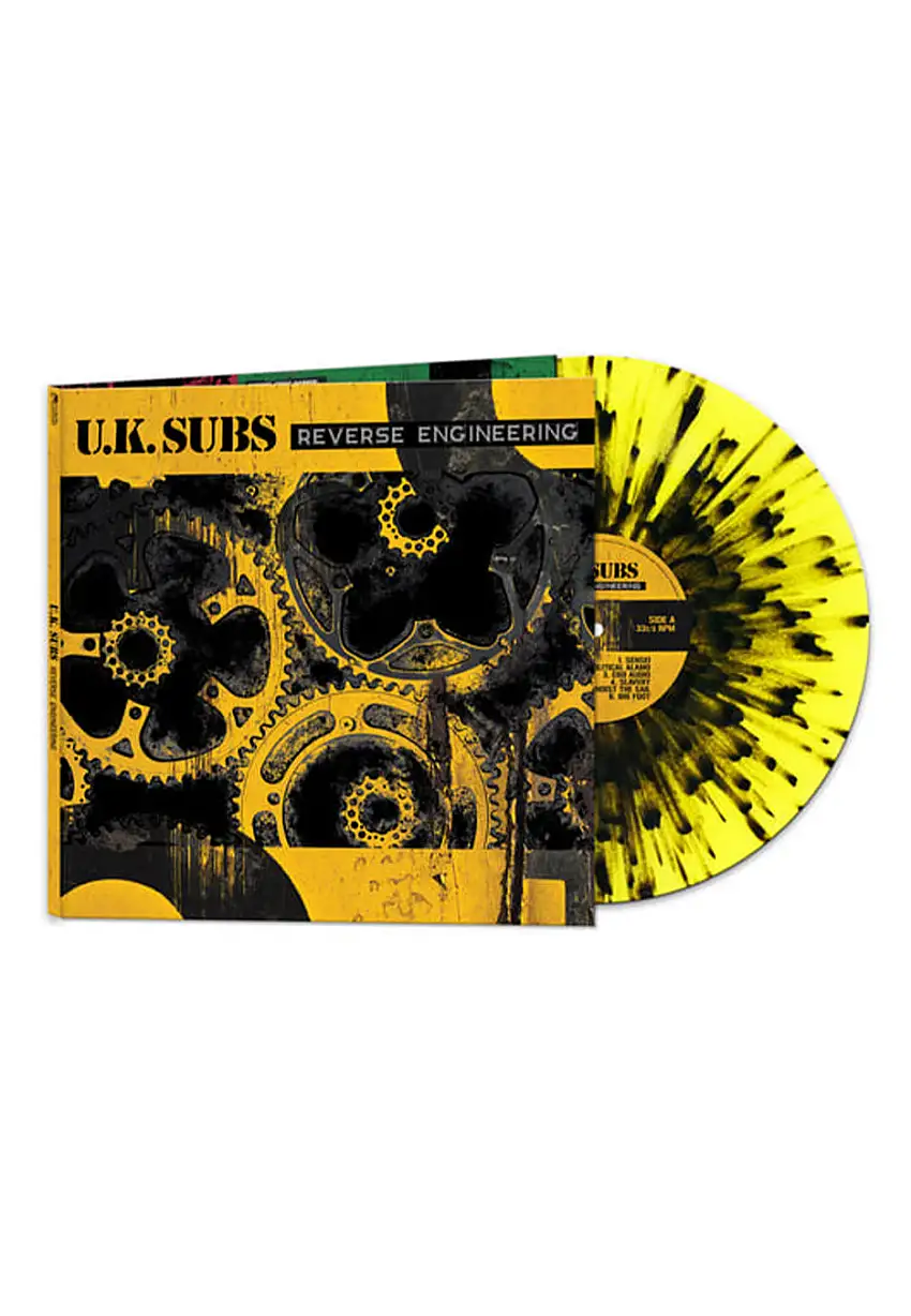 U.K. Subs - Reverse Engineering Ltd. Yellow w/ Black - Splattered Vinyl