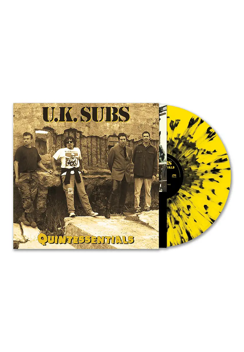 U.K. Subs - Quintessentials Ltd. Yellow w/ Black - Splattered Vinyl