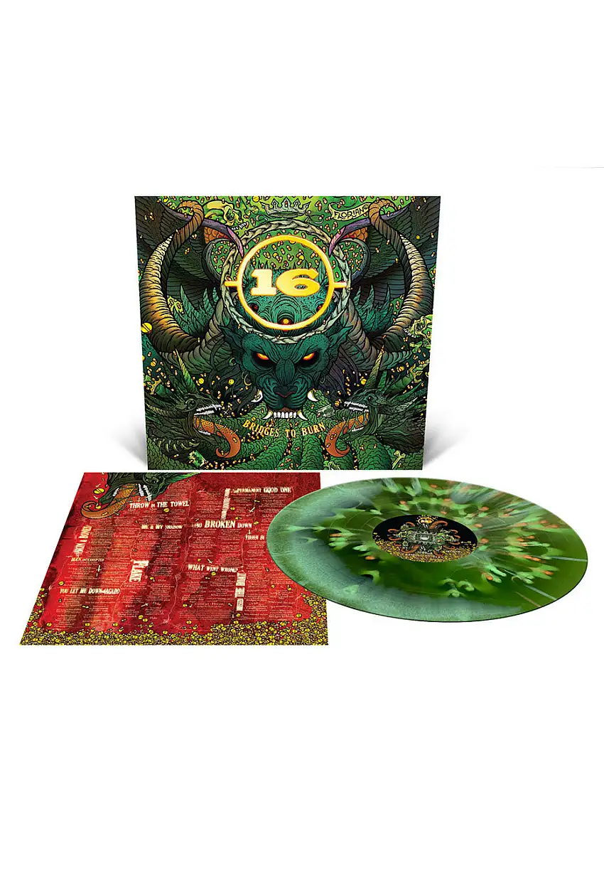 16 - Bridges To Burn Ltd. Mint/Swamp Green w/ Mint/Swamp Green/Halloween Orange - Splattered Vinyl