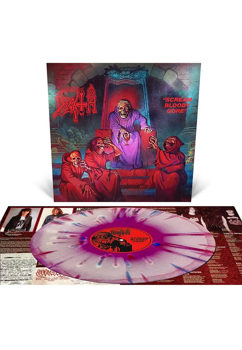 Death - Scream Bloody Gore Violet/Bone White/Red Tri Color w/ Red/Violet/Cyan Blue - Splattered Vinyl