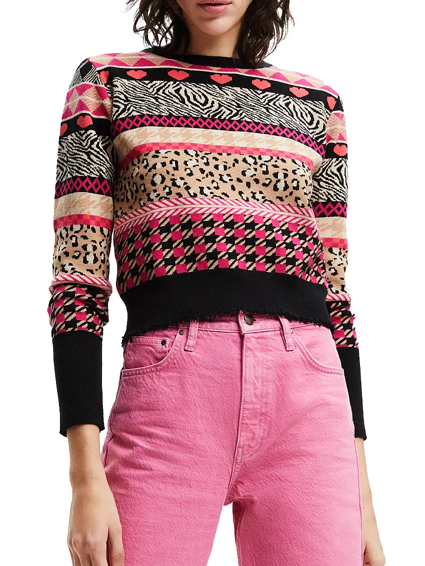 Desigual Jers Aspen Tutti Frutti Maglioncino Multicolore Donna