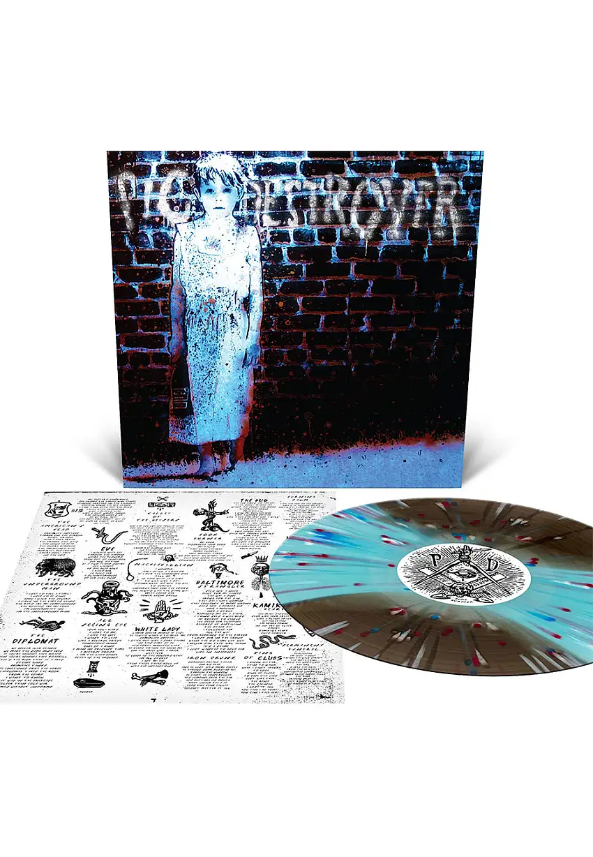 Pig Destroyer - Book Burner Ltd. Black Ice/Electric Blue w/ White/Cyan/Blue/Red - Splattered Vinyl