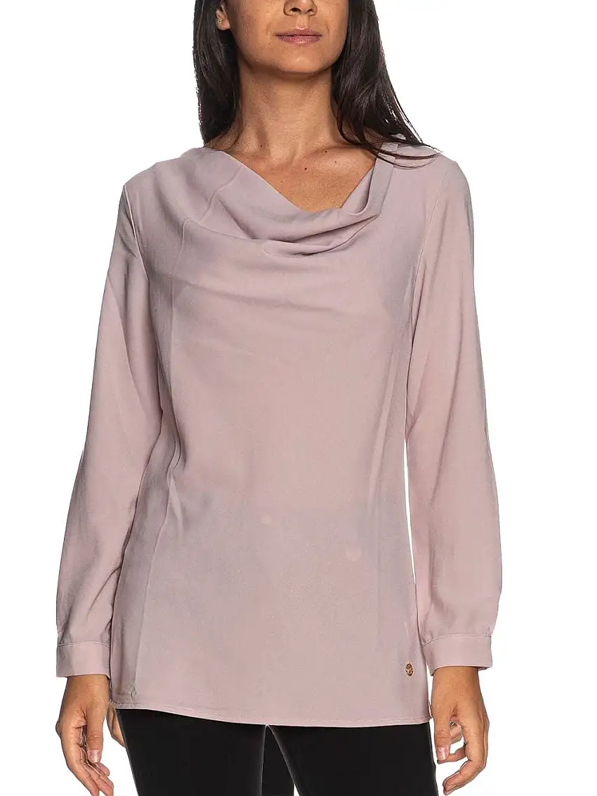 Blusa Yes Zee In Raso Opaco da Donna - Rosa