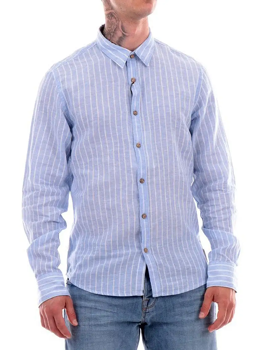 Camicia Casual Variante Azzurro Melange