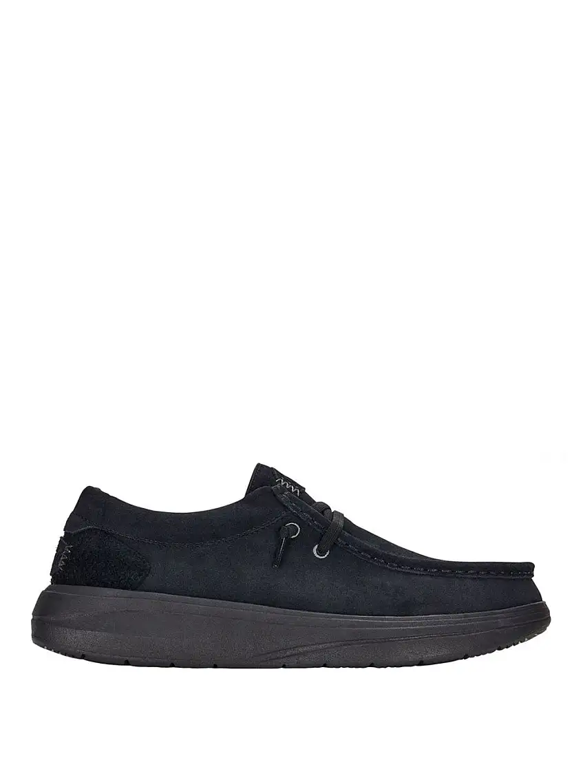 Mocassini Hey Dude Wally Comf Suede da Uomo - Nero