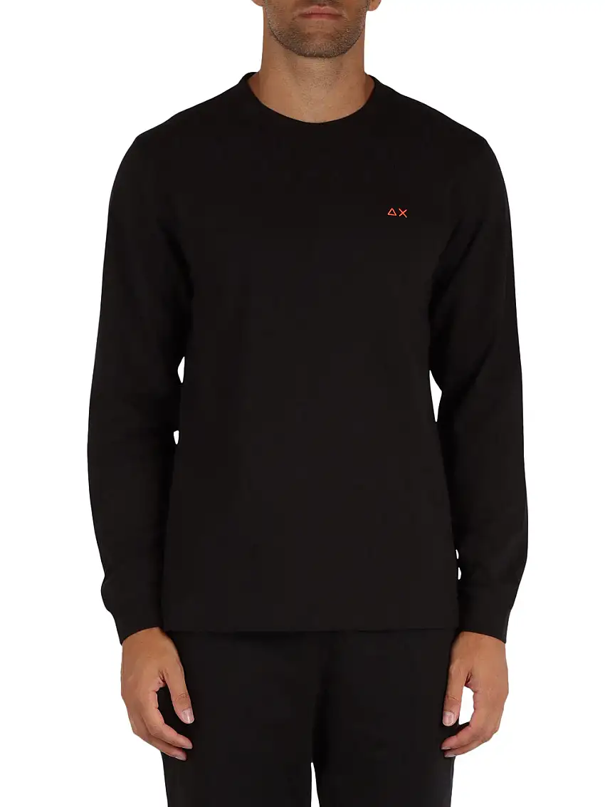 T-shirt Sun68 Solid Pe LS da Uomo - Nero