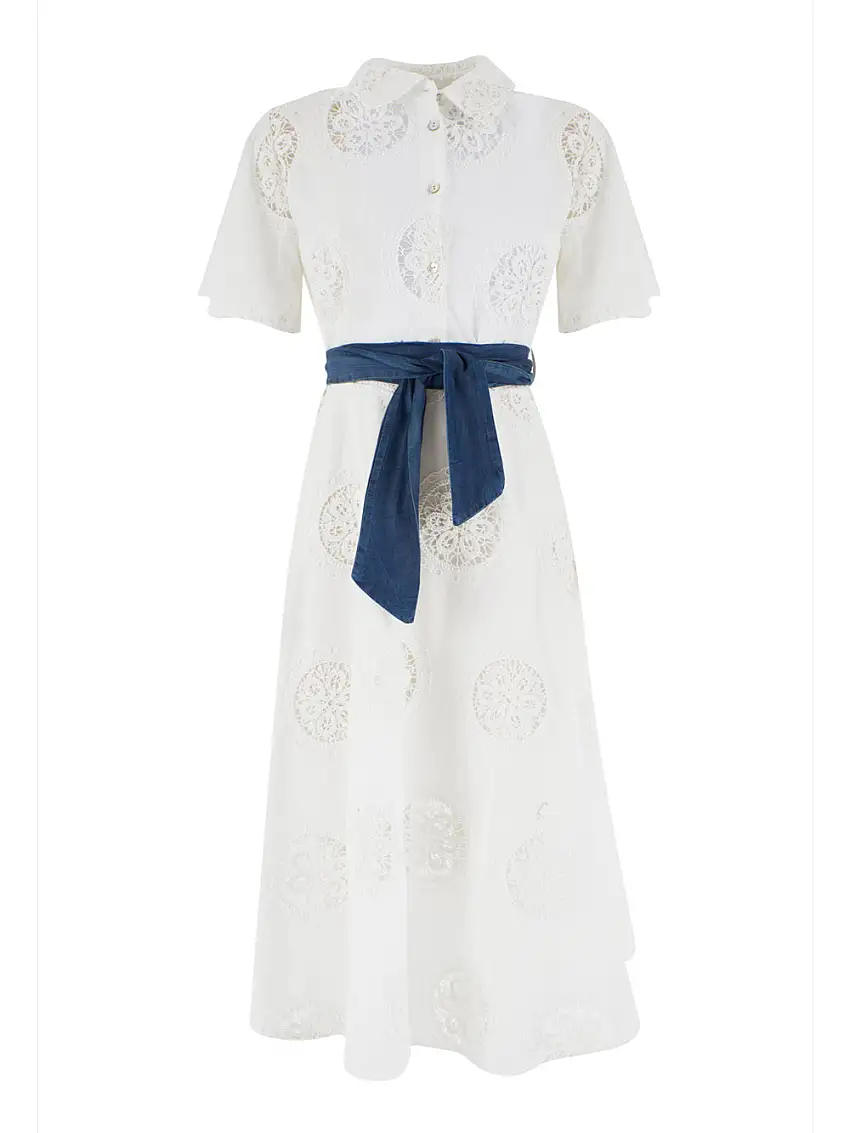 Vestito Midi Yes Zee da Donna - Bianco