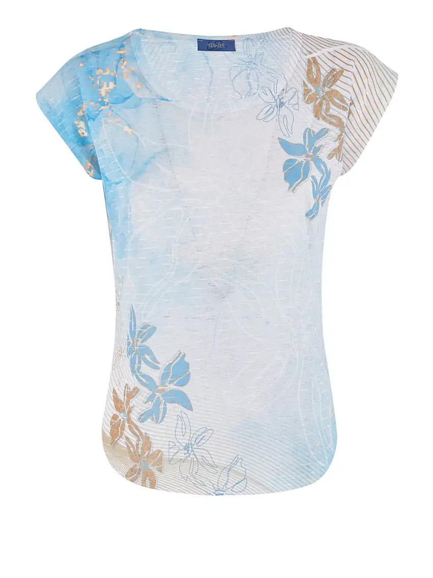 T-shirt Yes Zee da Donna - Celeste