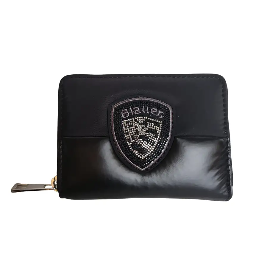 Blauer Portafoglio donna con Portamonete nero Donna 12x9x3 Cm PALM03