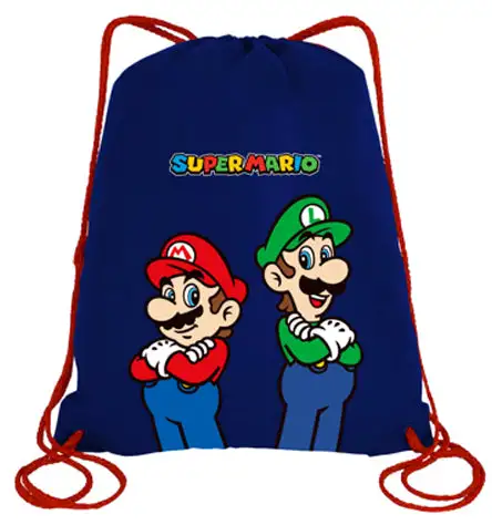 Super Mario String Bag Blu Bambino