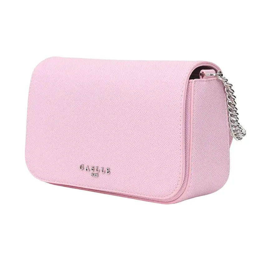 Gaelle Borsetta pochette mini tracolla con catena e logo ROSA