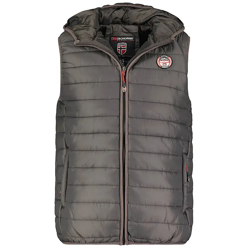 Geographical Norway Piumino Bodywarmer Cappuccio Grigio Uomo