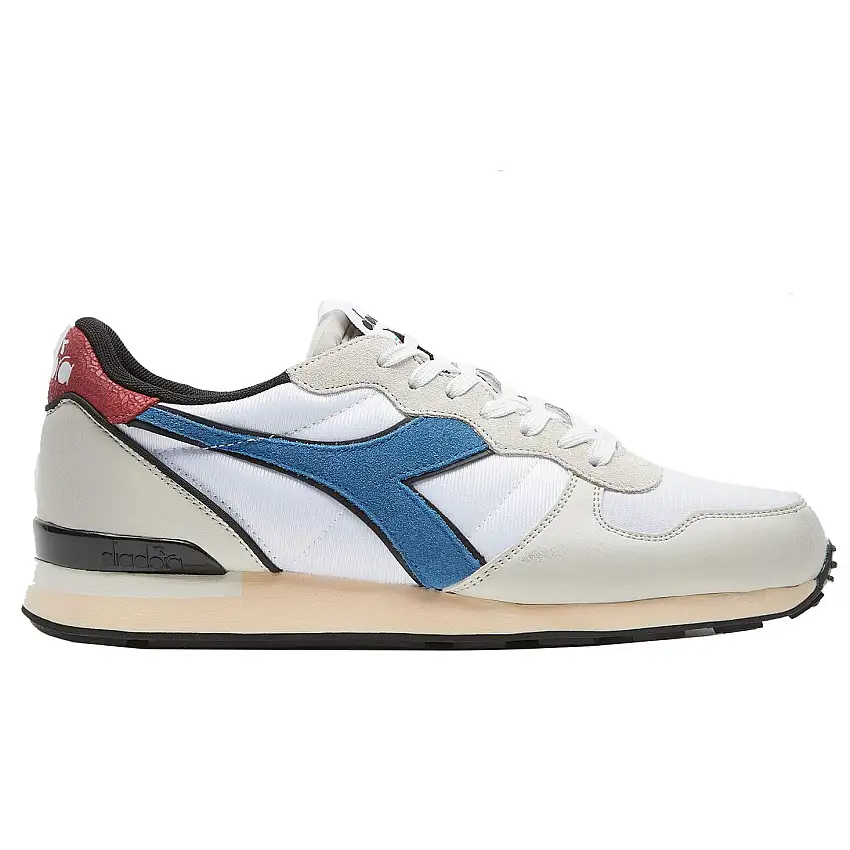 Diadora Sneakers Camaro Icona in Similpelle Grigio Bianco Azzurro