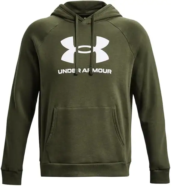 Under Armour felpa con cappuccio UA Rival Fleece Logo da uomo pile misto cotone verde militare