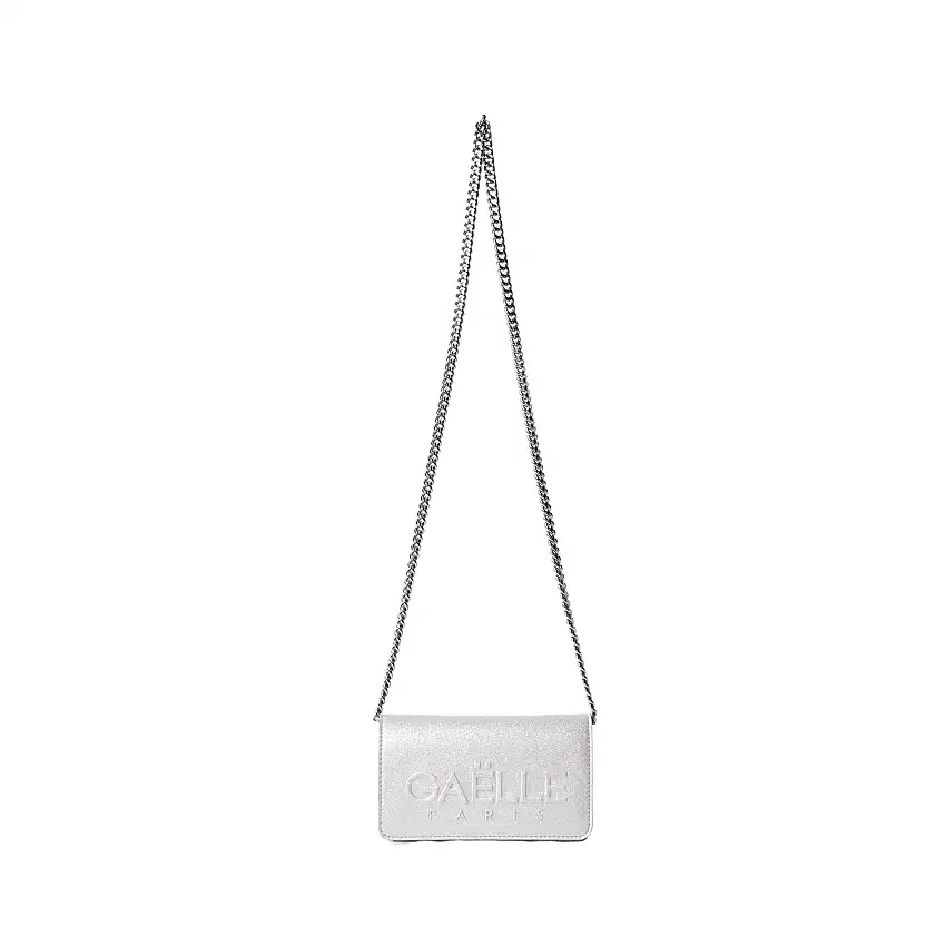 Gaelle Borsetta donna borsa tracolla duffle bauletto argento glitter