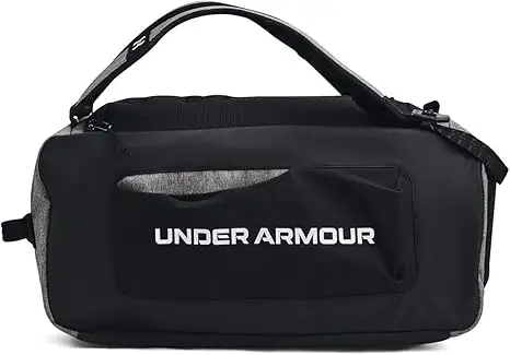 Under Armour Borsone Borsa zaino small DUO Porta Scarpe Pc Laptop 29 Litri Palestra Training Nero Grigio