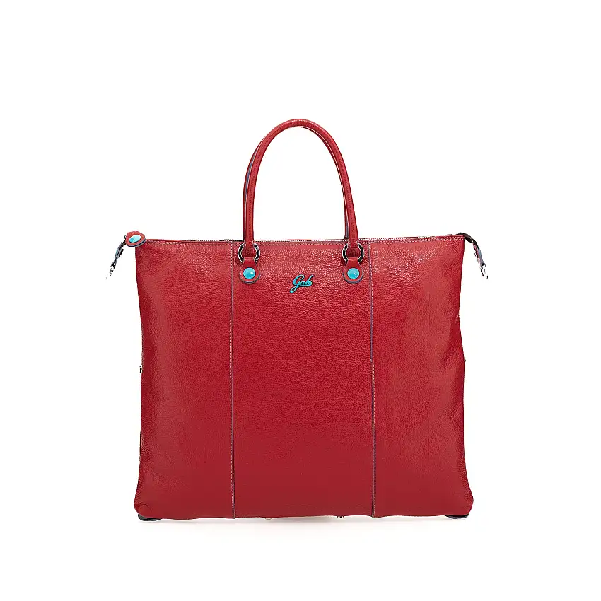 Gabs G3 Plus M Basic Borsa Zaino Trasformabile Hobo Shopper Tote Bauletto in Pelle Rosso Fuoco