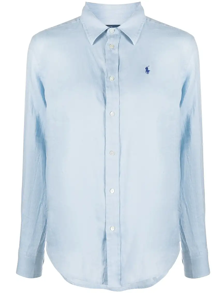 Long Sleeve Button Front Linen Shirt 89564772