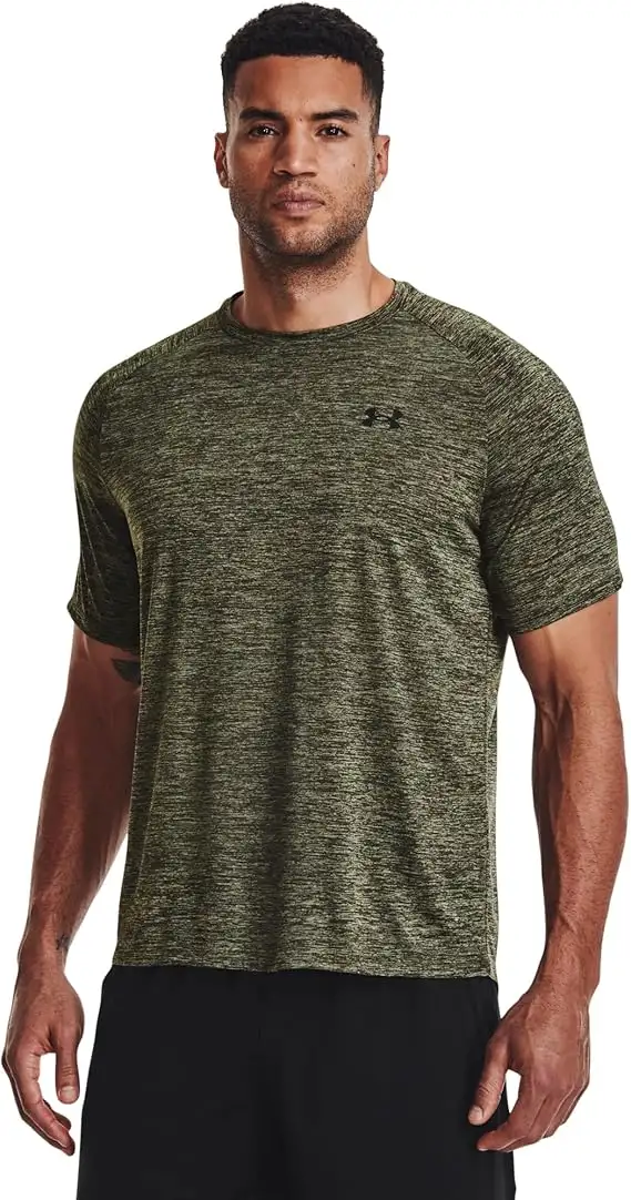Under Armour UA TECH 2.0 maglia t-shirt compressione allenamento corsa uomo men verde militare