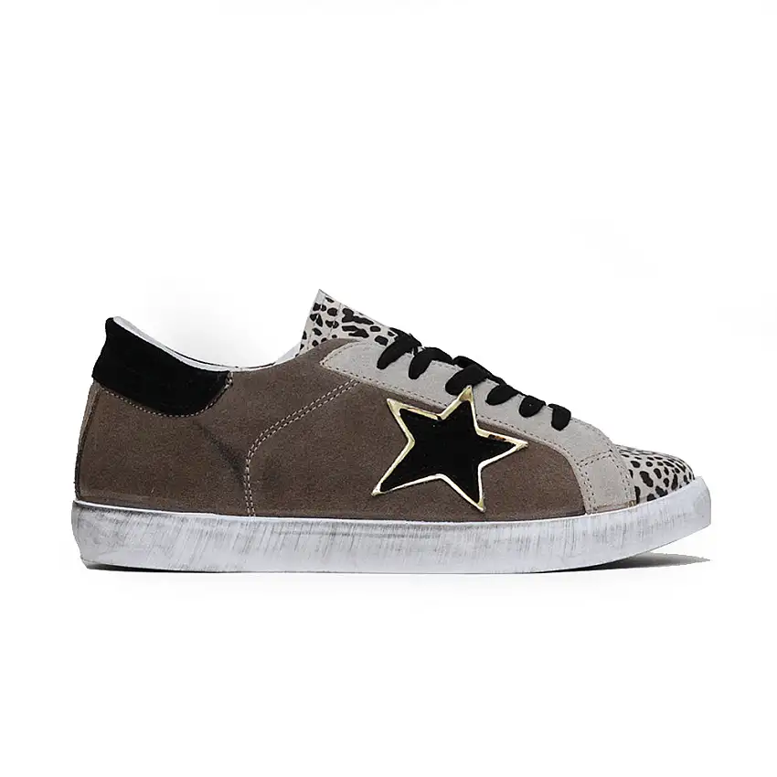 D-red Sneakers Bassa Con Lacci Grigio Donna