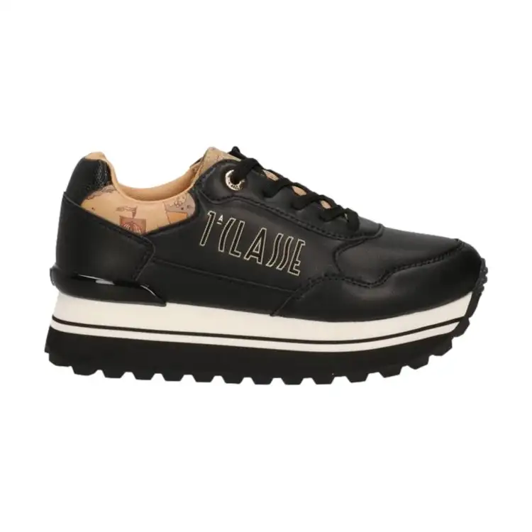 Alviero Martini 1a Classe N 2294 0289 Sneaker Platform Stringato Donna Black Geo Beige