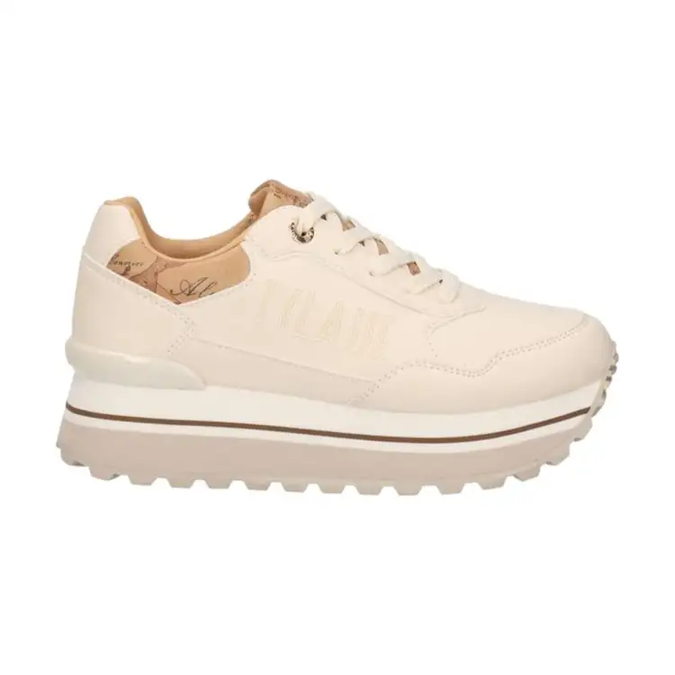 Alviero Martini 1a Classe N 2294 0289 Sneaker Platform Stringato Donna Off White Geo Beige