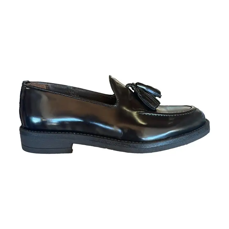 BRUSCIANO Made In Italy 001 Mocassino Uomo Con Accessorio In Vera Pelle Abrasivato Nero
