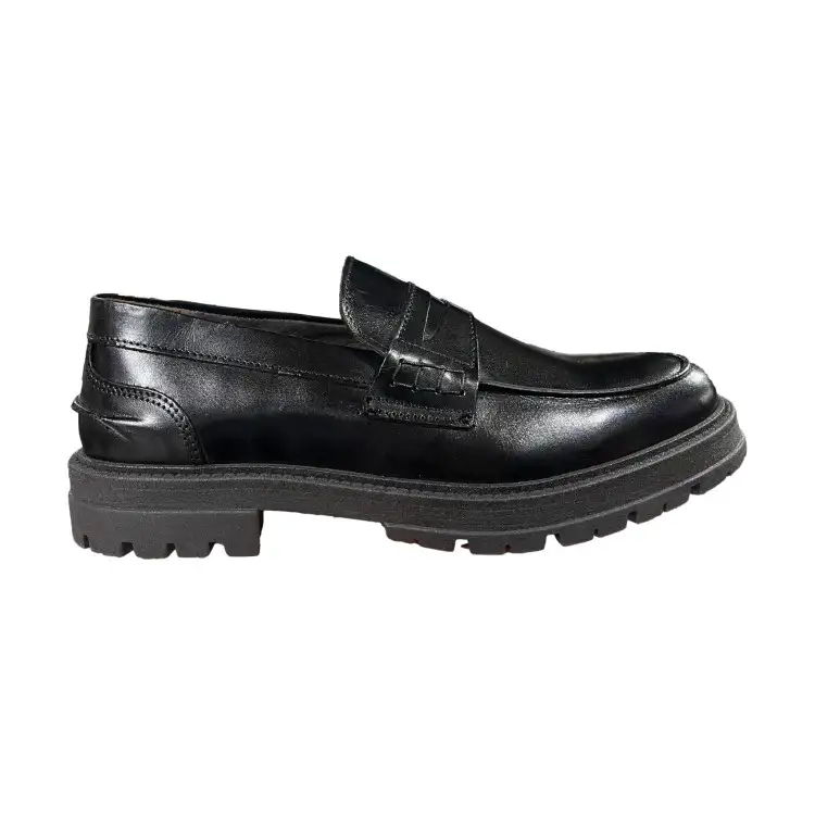BRUSCIANO Made In Italy 014R  Mocassino Uomo In Vera Pelle Vitello Nero