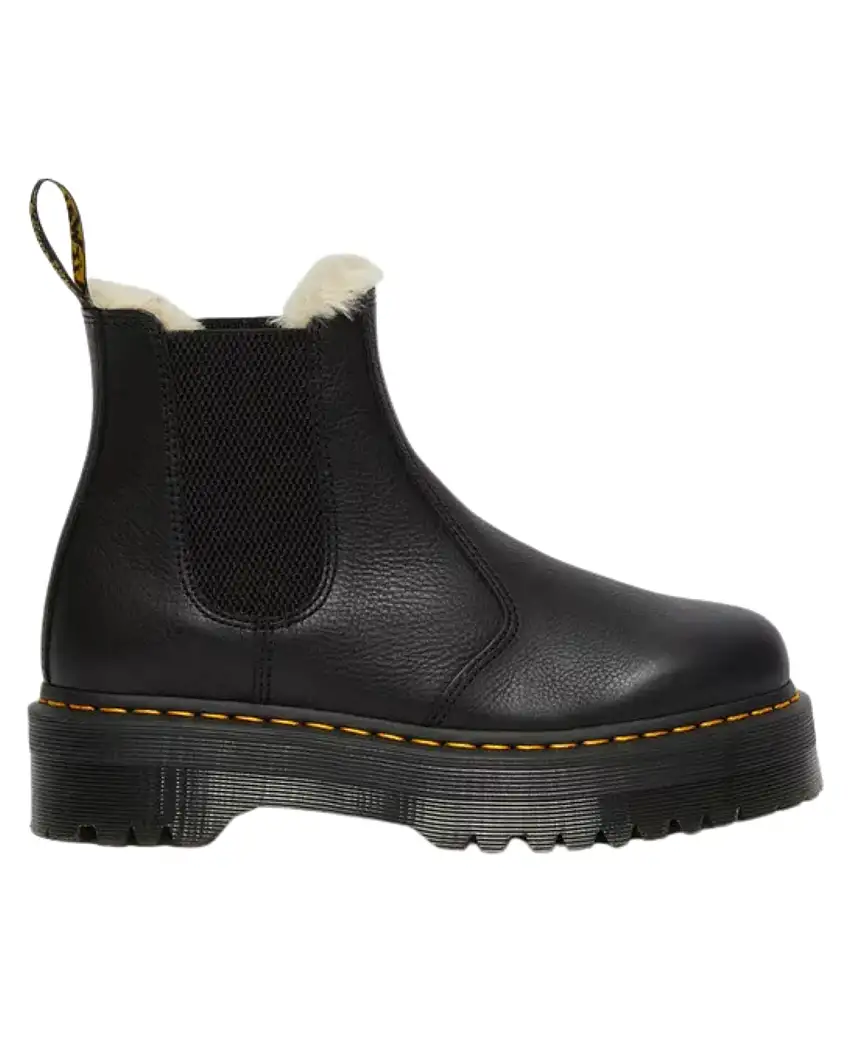 Dr. Martens Stivaletto Chelsea 2976 Quad FL Black Pisa in Pelle Nero Donna