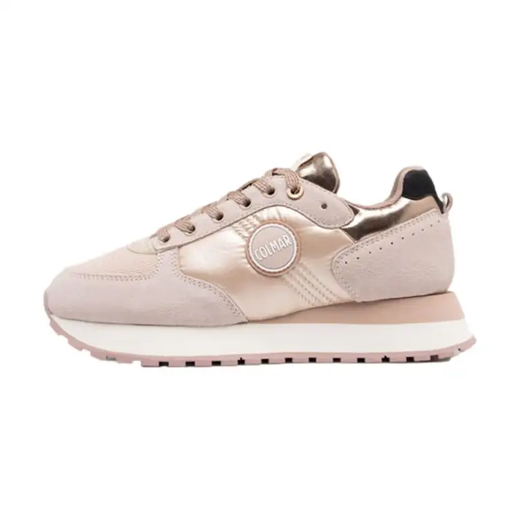 COLMAR TRAVIS AUTHENTIC 099 Sneakers Donna Platform Stringate  Nude Pink-Bronze