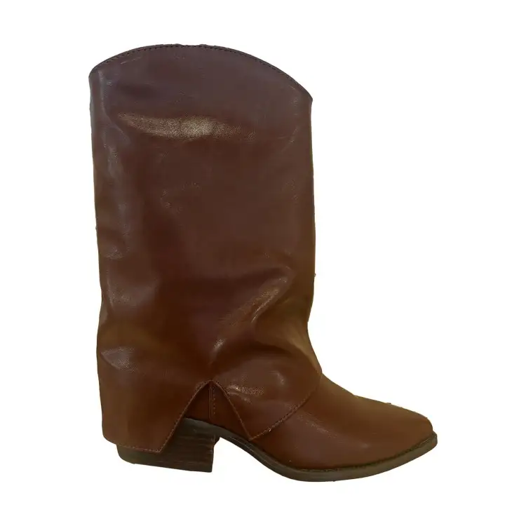 Gold & Gold FD03 Scarpe Donna Stivaletti Camperos Tacco Medio Brown
