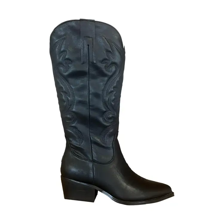 Gold & Gold FD05 Scarpe Donna Stivaletti Camperos Tacco Medio Con Zip Laterale Nero