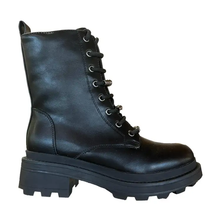 Gold & Gold FE03 Scarpe Donna Stivaletti  Anfibio Tacco Medio Nero