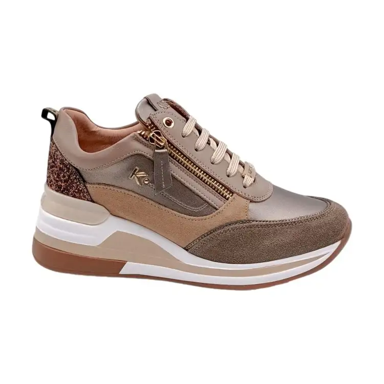 KEYS K 11242 Scarpe Donna Sneakers Sky Stringate Dodo Taupe Bronzo