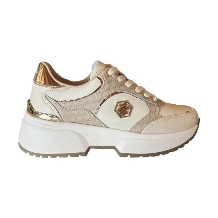 Lumberjack 102230331 PERCY Sneakers Donna Stringate In Pelle Beige