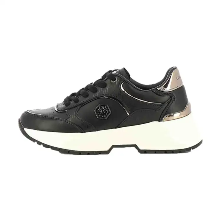 Lumberjack 102230333 PERCY Sneakers Donna Stringate In Pelle Nero