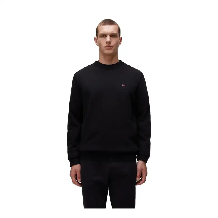 Napapijri NP0A4FQW041 BALIS CREW 1 Felpa Uomo Girocollo Cotone Felpato Black