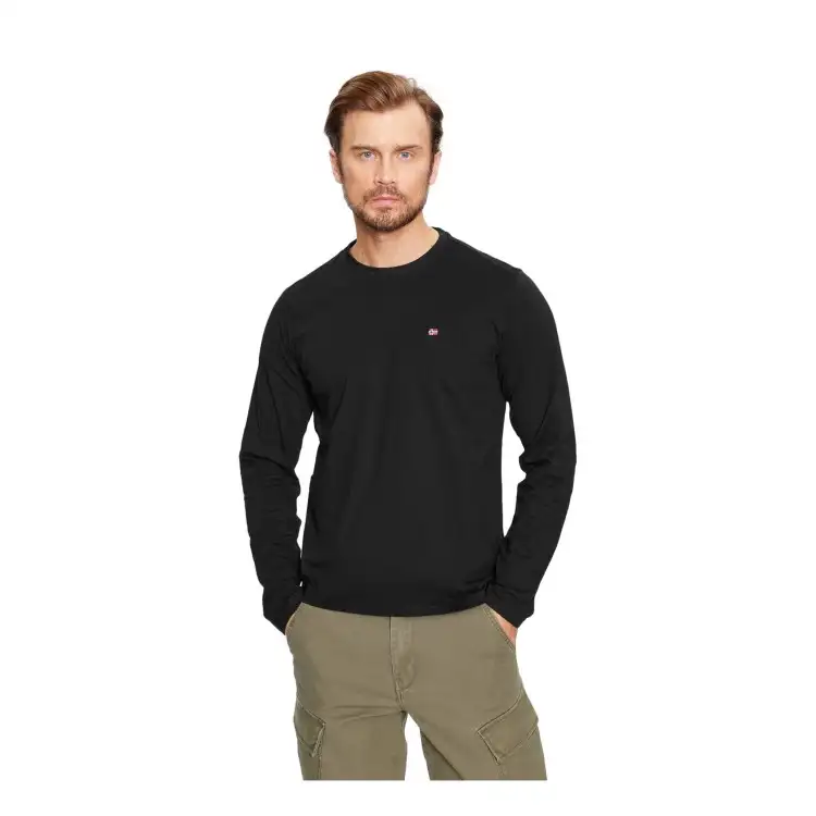Napapijri NP0A4HN70411 SALIS LS T-Shirt Uomo Girocollo Black