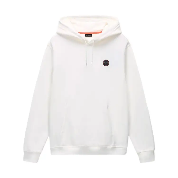 Napapijri NP0A891L206 B-BADGE H Felpa Uomo Con Zip E Cappuccio White Heron