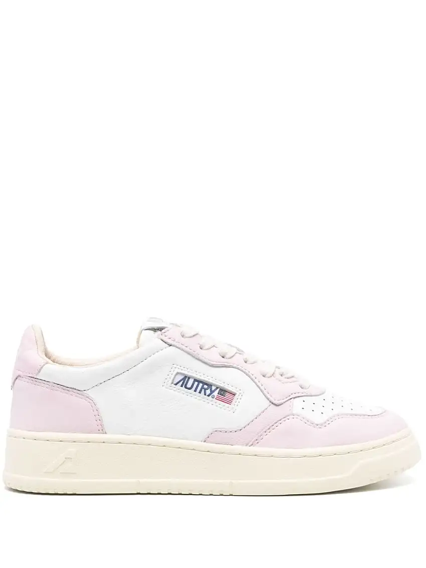 SNEAKERS MEDALIST LOW IN PELLE BICOLORE BIANCO E ROSA