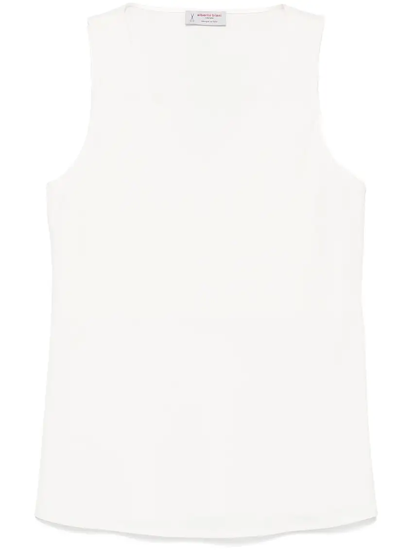 BIANI - gilet in crepe bianco
